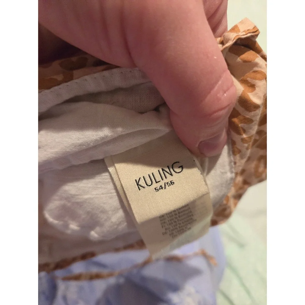 Kuling Kids Leopard Print Cotton‎ Sun Hat Tan Brown Ruffle Bucket Hat 54/56